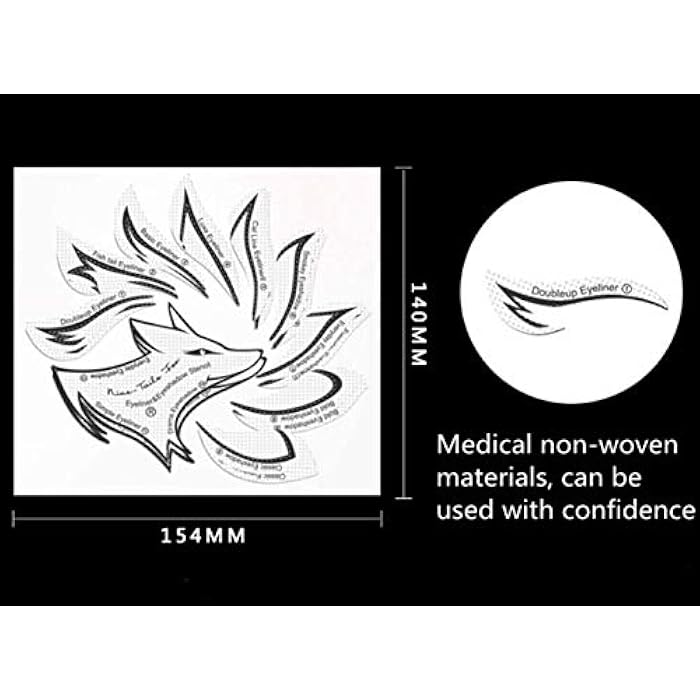 Eyeliner Eyebrow Stencil Eyeshadow Stencil Set Non-woven Materials 12 Style Eyeliner Eyeshadow Sticker Template - Image 5